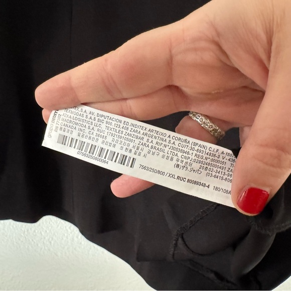 Zara Black Organza Puff Sleeve Blouse Goth Glam XXL Dark Academia Avant-Garde - Picture 11 of 15